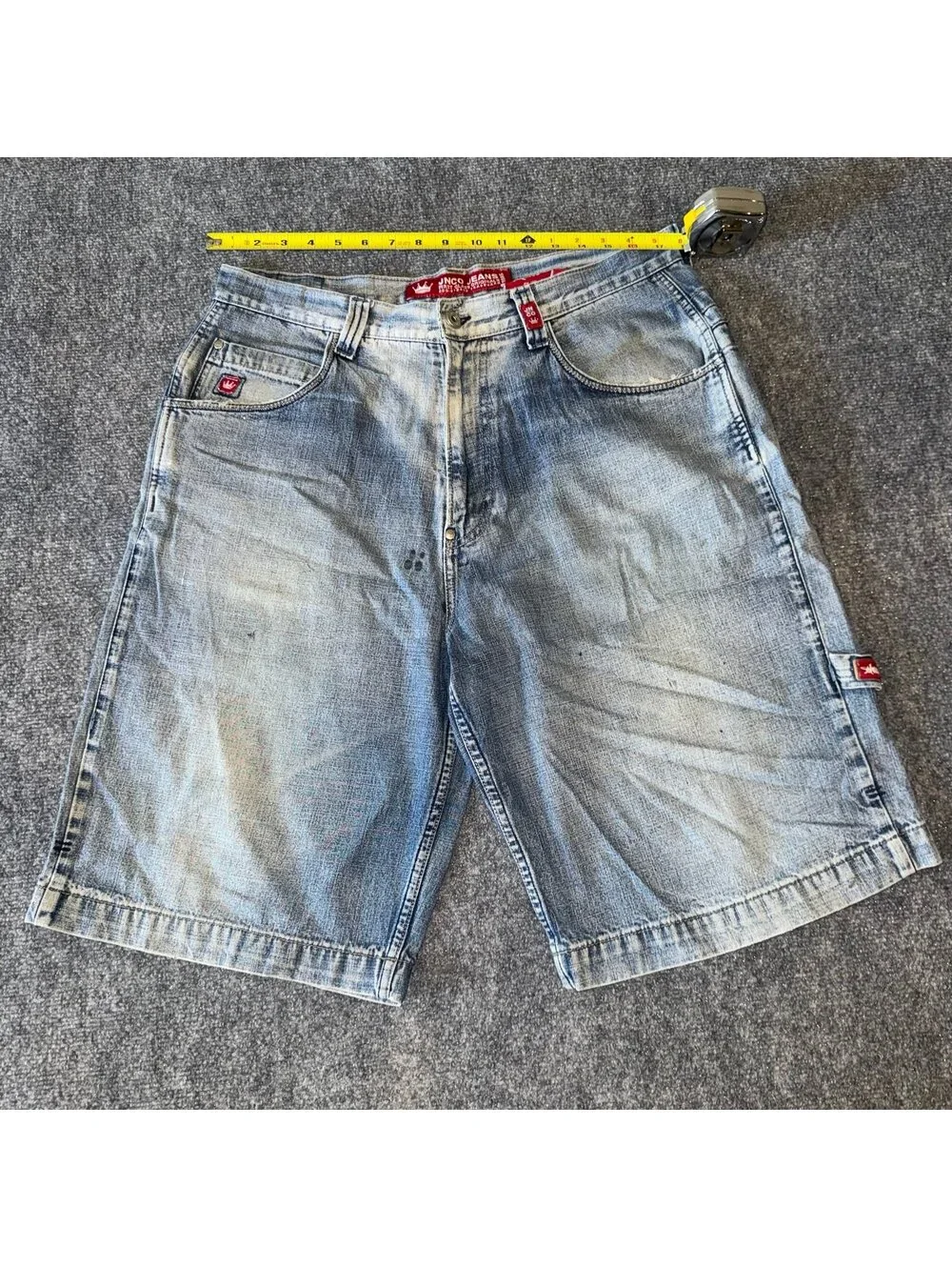 JNCO Jeans Grail Baggy Carpenter Denim Jorts Mens XL 36 Vtg y2k 90s Rare Snake